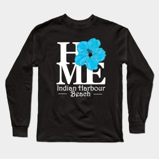 HOME Indian Harbour Beach Blue Hibiscus Long Sleeve T-Shirt